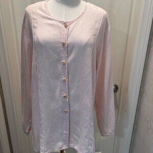 FLAX by Jeanne Engelhart Shirt Light Pink in Women's Size Small